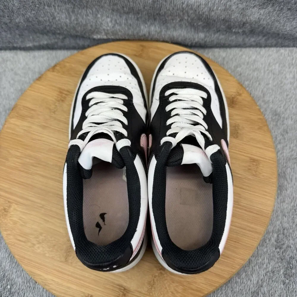 Nike Shoes Womens Size 7 Black White Pink Leather Low Top Sneakers DH3158-008 - Picture 6 of 10